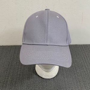 MD Baseball Hat Unisex Adjustable Gray Solid Blank Strapback Cap